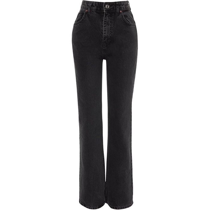 Джинси жіночі Trendyol прямого крою, висока талія, колір антрацит, розмір 44