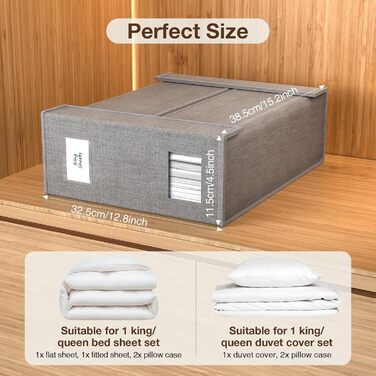 Коробки для зберігання під ліжко MIXC, 4 шт., 100л з кришкою, 30*39*12 см, для одягу та постільної білизни