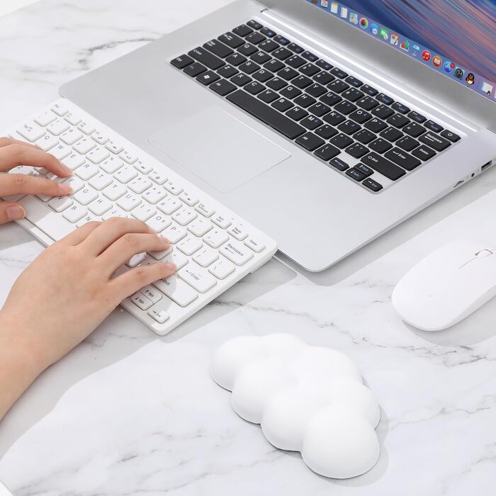 Підставка для зап'ястя клавіатури White Cloud: м'яка, зручна, антиковзаюча, для комп'ютера, комплект для клавіатури та миші