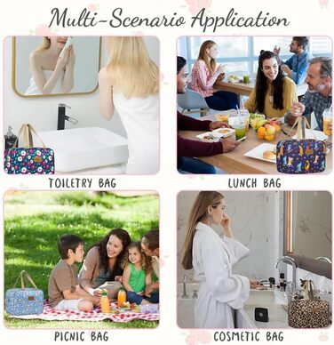 Сумка для туалетних аксесуарів велика, дорожня косметичка, органайзер для макіяжу, сумка для косметики з ручкою для жінок та чоловіків, #9, леопардовий принт