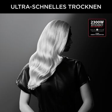 Фен Rowenta x Karl Lagerfeld CV581L Studio Dry: Ефективність та стиль, 6 режимів, Thermo Control, концентрат, чорний/червоний