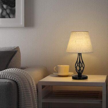 Настільна лампа YBING з льняним покриттям, 2 шт., для спальні, вітальні, комода. Пара ламп з чорного мармуру та льняним абажуром.