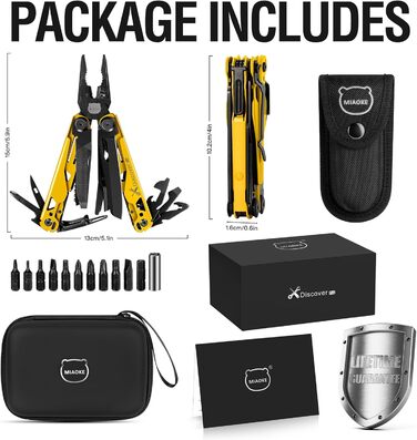 Мультитул MIAOKE 23 в 1 з подарунковою коробкою: викрутки, пилка, плоскогубці, ніж для кемпінгу. Ідеальний подарунок для чоловіків