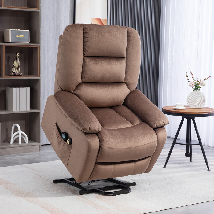 HOMCOM TV Chair with Rise Assist, Electric Recliner, with Massage Function, Reclining Function, Heat Function, Polyester, 90x93x110cm | Aosom