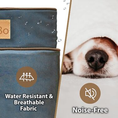 Ортопедичне ліжко для собак Ellie-Bo з memory foam, чорне, вологостійке, для клітки 76 см, розмір M (S - [L56 x W41 x H6cm], Green Water Resistant)