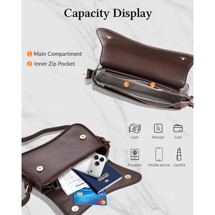 Сумка жіноча через плече з екошкіри, вінтажна Saddle Bag, коричнева. З 2 знімними ремінцями