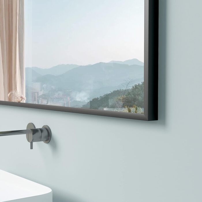 Дзеркало Boromal Spiegel чорне 40x60 см з металевим обрамленням для ванної, туалету, спальні