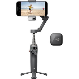 Стабілізатор DJI Osmo Mobile 7P+Mic Mini TX (Infinity Schwarz) для iPhone/Android, 3-осьова стабілізація, вбудований мікрофон та штатив