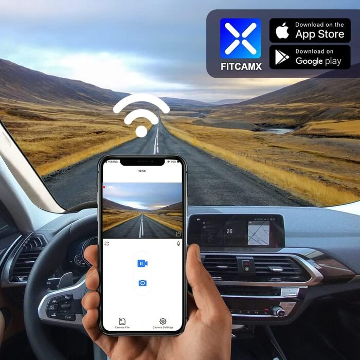 Відеореєстратор Fitcamx 4K+1080P для BMW (F-шасі) з WiFi, передній та задній, 128GB карта пам'яті