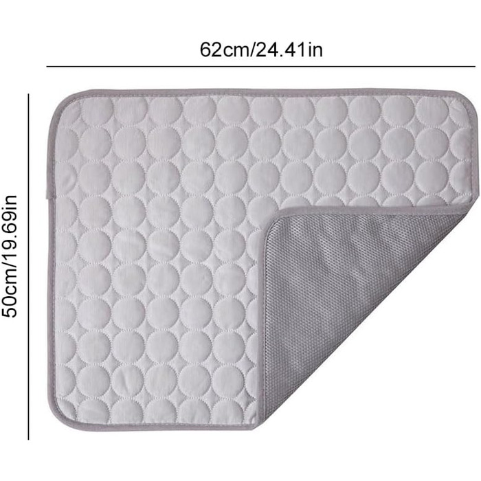 Килимок охолоджуючий для собак 150x100 см, самоохолоджуючий, для собак та котів, миючий, сірий (M)