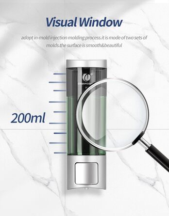Ручний дозатор мила CHUANGDIAN, настінний, 200 мл, білий, сріблястий