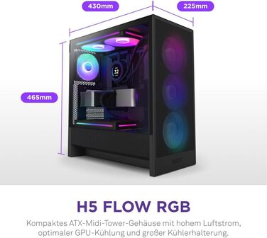 Корпус для ПК NZXT H5 Flow: компактний ATX Mid-Tower з високою продувністю, RGB підсвічуванням та підтримкою рідинного охолодження