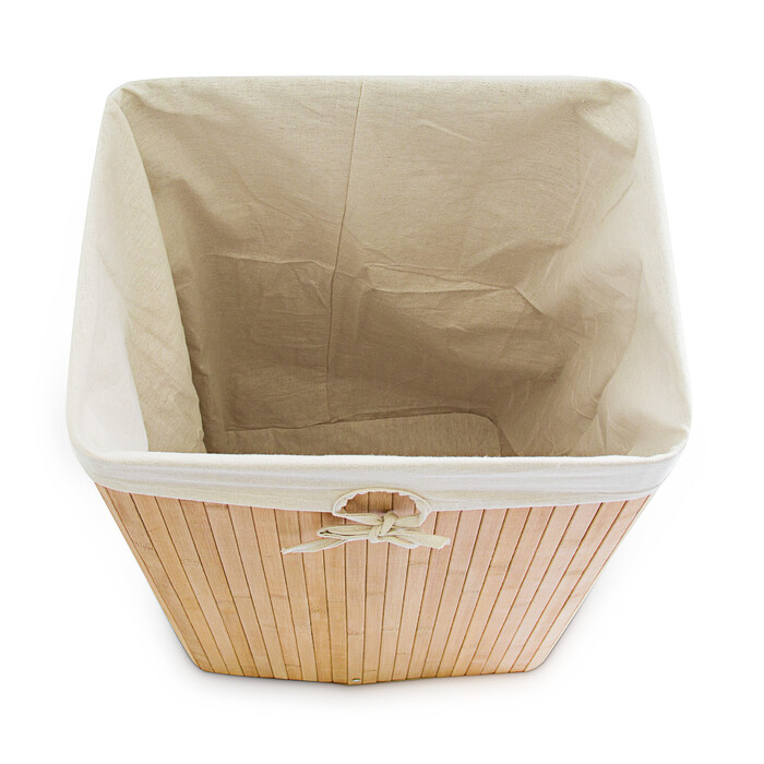 Relaxdays Bamboo Laundry Basket, Square