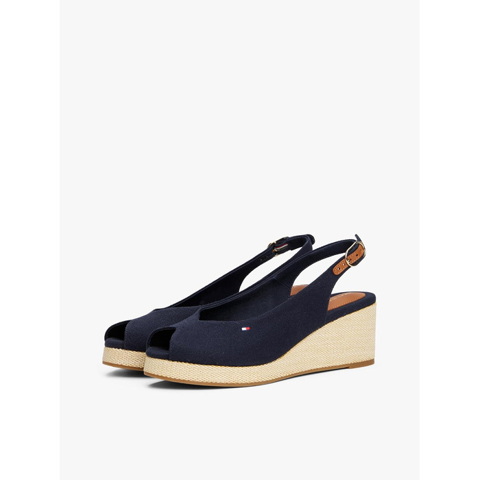 Сандалії жіночі Tommy Hilfiger Flag Mid Wedge Espad SLIN, сині (40 EU)