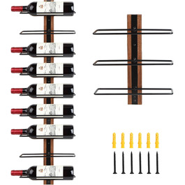 Настінна полиця для вина DBREAKS на 9 пляшок, дерев'яний тримач для вина, органайзер для винної пляшки для вітальні, спальні, винного погреба, бару