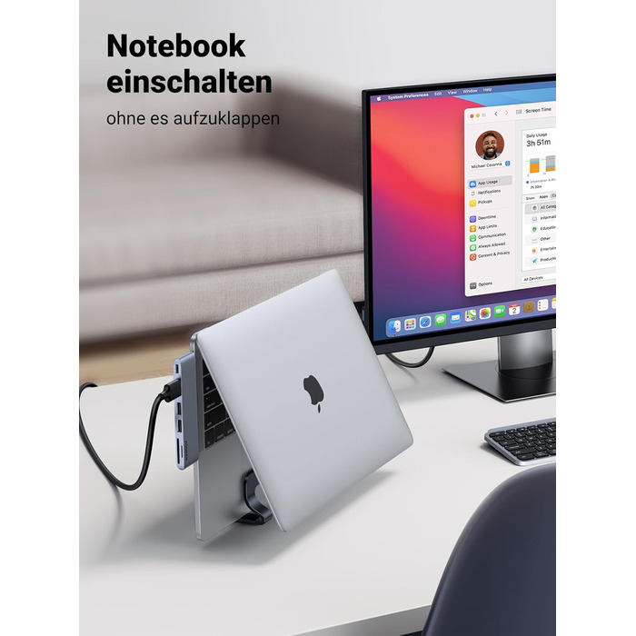 Підставка для ноутбука UGREEN з алюмінію, 3 слоти | Вертикальна підставка для MacBook, iPad, Huawei, Surface, Dell, HP | Чорний