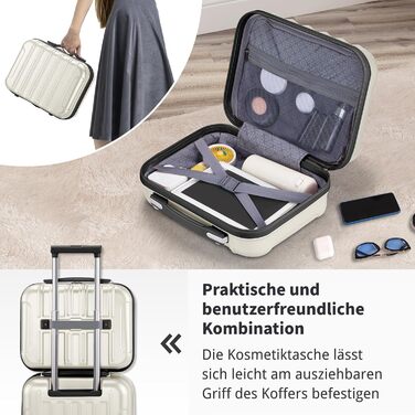 Набір валіз LALAHO 2 шт. з косметичкою, з ABS+PC, телескопічний ручка, ручна поклажа, градієнтний дизайн