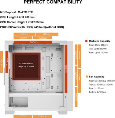 Корпус PCCOOLER C3T500 ARGB Tower ATX: 6 вентиляторів ARGB, підтримка RTX 40, подвійне скляне бокове вікно, чорний