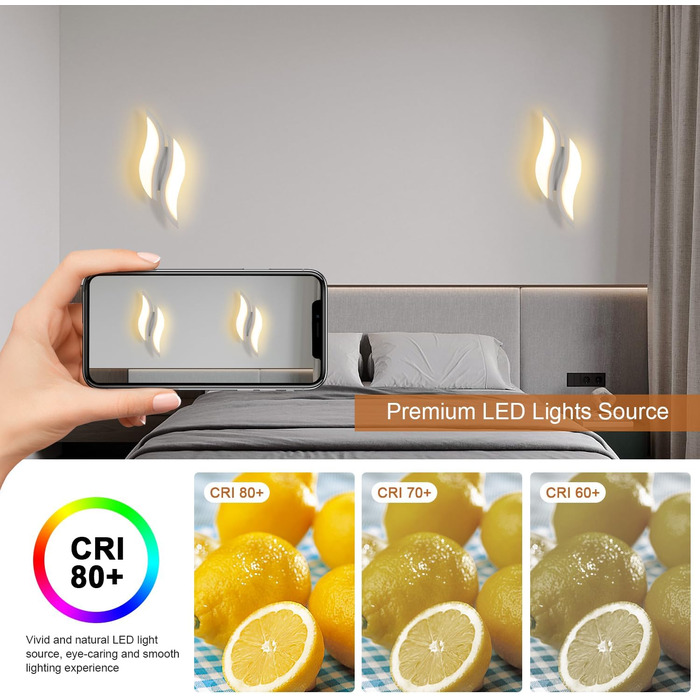 LED настінний світильник Dorlink, сучасна лампа для спальні, вітальні, коридору, сходинок, тепле біле світло 3000K, стиль Арт Деко, листя