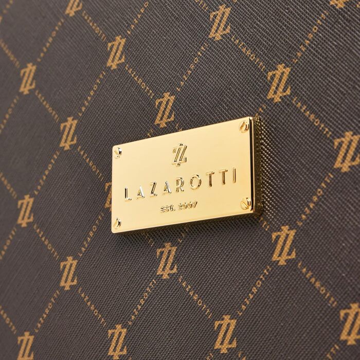 Чемодан Lazarotti Palermo: середній, 49 x 29 x 66 см, гібридний матеріал, TSA-замок, захист кутів, 4 колеса, для жінок та чоловіків (Dark Brown)