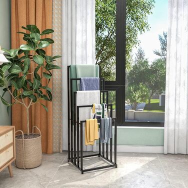 Підлогова сушарка для рушників на 5 ярусів, чорного кольору