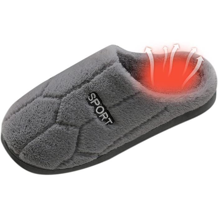 Тапочки жіночі зимові з плюшу, чоловічі теплих шерсті, зручні домашні тапочки, унісекс, колір коричневий, розмір 45 EU (#11)