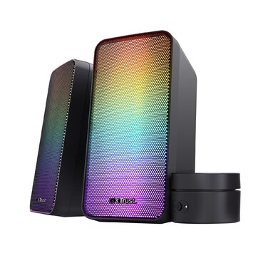 Комп'ютерні колонки Trust GXT 606B Javv 2.0 з RGB підсвічуванням, 12W (6W RMS), USB, чорний колір
