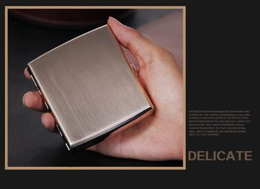 Металеве тютюнотримач для 20 сигарет з гравіюванням та дизайном для чоловіків та жінок, срібляний