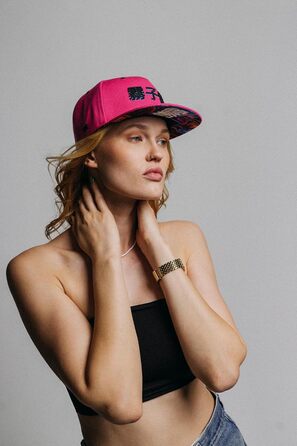 Кепка Snapback Nebelkind Cyberpunk: стильна кепка unisex для чоловіків та жінок, прямий козирок, рожевий колір, регульований розмір (OneSize)