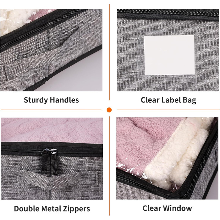 Контейнери для зберігання під ліжком Fixwal, 4 шт. – низький профіль, міцні стінки, органайзери для одягу