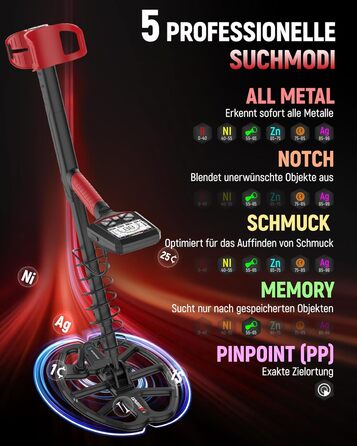 Металошукач KAIWEETS Profi Set: LCD дисплей, водонепроникна котушка, 30см глибина, регулювання чутливості, для дорослих та дітей