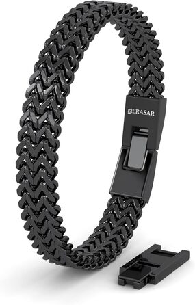Чоловічий браслет SERASAR з нержавіючої сталі 316L | Водостійкий | З надійним закриттям | 3 кольори | У подарунковій коробочці 20 см Franco Schwarz