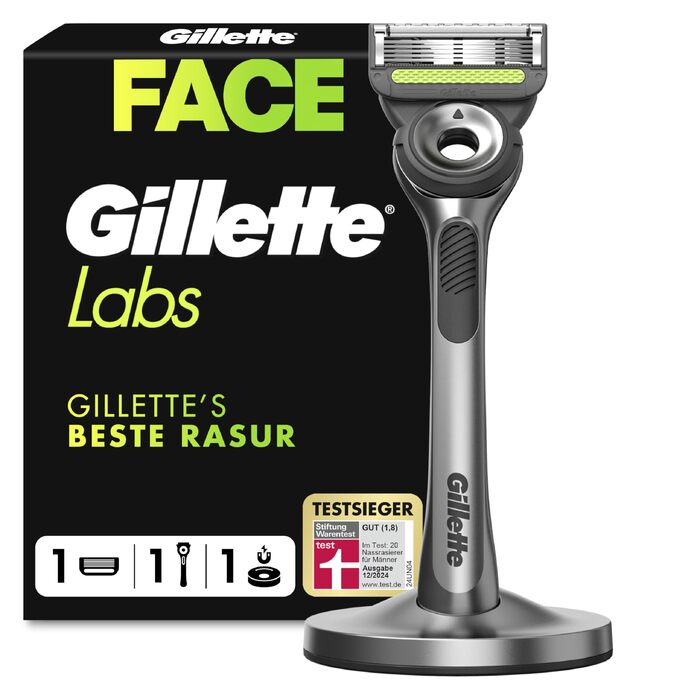 Чоловіча бритва Gillette Labs, металевий станок для вологого гоління, сірий (бритва + 1 лезо)