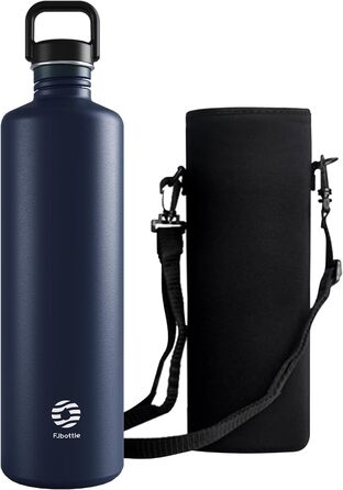 2L Stainless Steel Water Bottle | 2 Liter Single-Wall Water Canteen | Eco-Friendly Reusable Bottle | Plastic-Free and Leak-Proof Metal Water Bottle | 2l Eco Drinking Bottle, Green (Dark Blue)