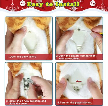 Interactive Electronic Stuffed Animal – Upgraded with LED Light Eyes, Animated Sound Control, Electronic Pet, Robot, Cat, Kitten, Toy, Gifts for Boys and Girls