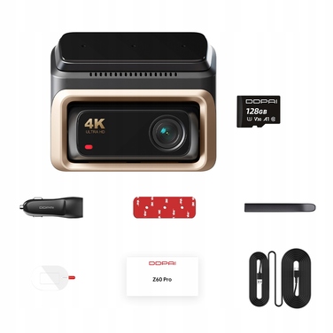 Відеореєстратор DDPAI Z60 Pro 4K HDR з GPS, Wi-Fi, Bluetooth та карткою пам'яті 128ГБ