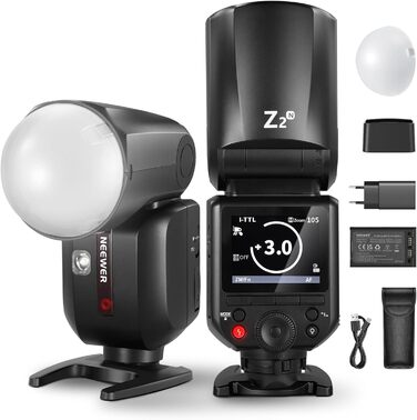 NEEWER Z2-N 2.4G TTL Speedlite для Nikon: потужний спалаж з регулюванням потужності, 76W, 2600mAh, HSS 1/8000s