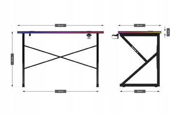 Ігровий стіл Huzaro Hero 1.7 RGB Black