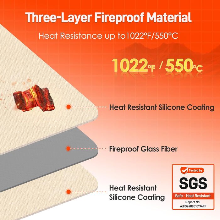 Термостійкий килимок 40 x 45 см - 1 мм, захист від нагріву для фритюрниці, вогнестійкий килимок для кухонних стільниць, масло- та водонепроникний, легко миється, 1 шт. (Хакі, 30x45x0.1 см)