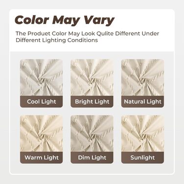 Шторка для душу, довга, у стилі фермерського дому, богемний шик, туфтована, Chevron, структурована, смугаста, мінімалістична, тканинна, мила, бежева, H243.8 x B182.9 см (1 шт.)