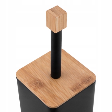 Тримач для йоржика Yoka Home, металевий, чорний матовий, з тримачем для туалетного паперу