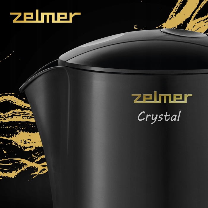 Електричний чайник Zelmer ZCK7630 Crystal Gold, 2200 Вт, 1,7 л, чорний