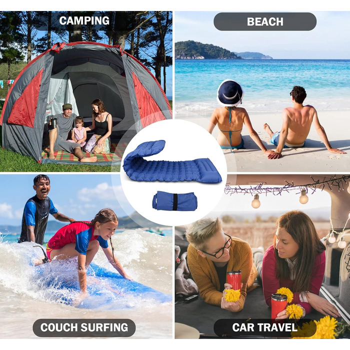 Каремат самонадувний Zhiwei Isomatte для кемпінгу та відпочинку на природі. Ultraleicht, товстий, з помпою та подушкою. Підходить для намету, трекінгу, пляжу, подорожей та хати.