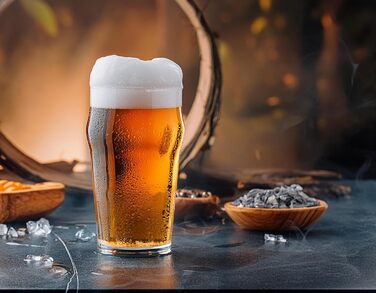 Набір келихів для пива Glasmark KROSNO 1992, 4 шт по 530 мл, для пілснера, стаута та еля, прозоре скло, придатні для посудомийки