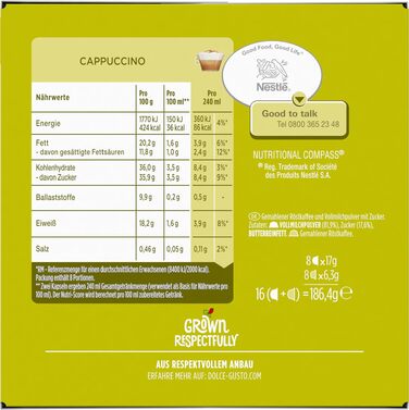 Кавові капсули NESCAFÉ Dolce Gusto Cappuccino, 3 упаковки по 16 капсул (48 шт)