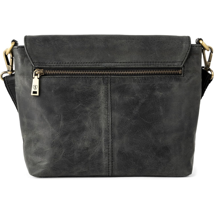 Сумка через плече Berliner Bags Catalina Vintage, шкіряна крос-боді сумка середнього розміру для жінок, темно-сіра з магнітною застібкою