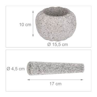 Relaxdays Mortar and Pestle Set made of Granite