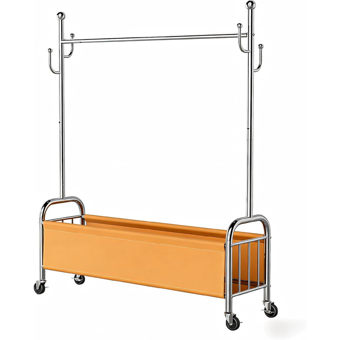 Вішалка для одягу сталева з кошиком для зберігання, навантаження до 115 кг, 3-в-1, для спальні та передпокою UP-R02