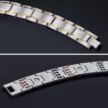 Чоловічий браслет JFUME з нержавіючої сталі, подарунок для чоловіків, 21,5 см, регульований (срібло та золото)