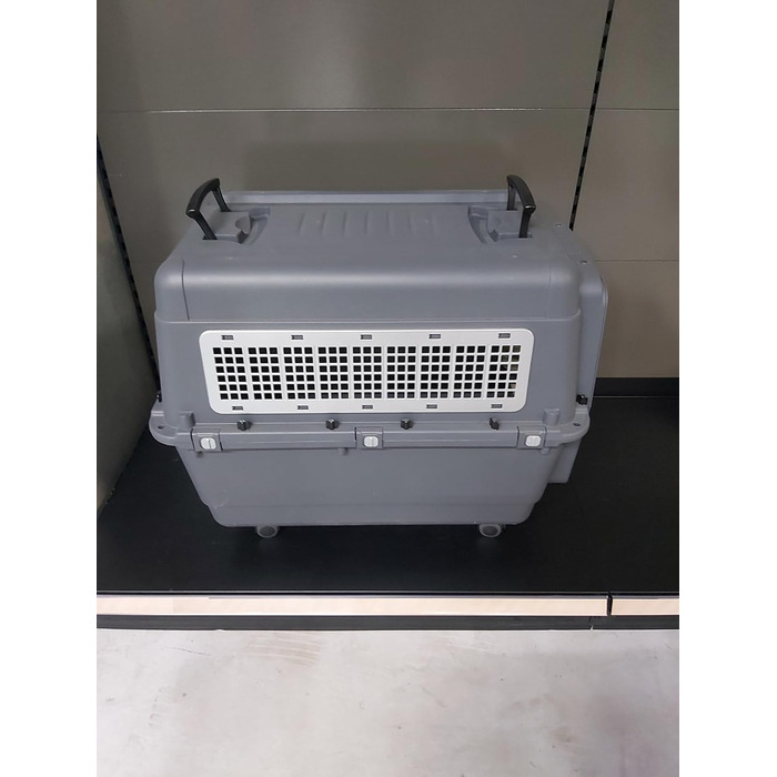 Клітка-переноска для собак Flamingo Lanta XL (60x92x69 см), темно-сірий колір | Безпечна, практична та комфортна